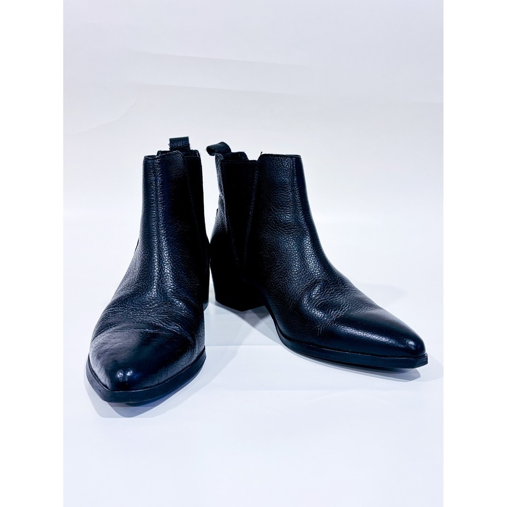 VERO MODA Black Chelsea Ankle Boots Block Heel Minimalist Office Size 7